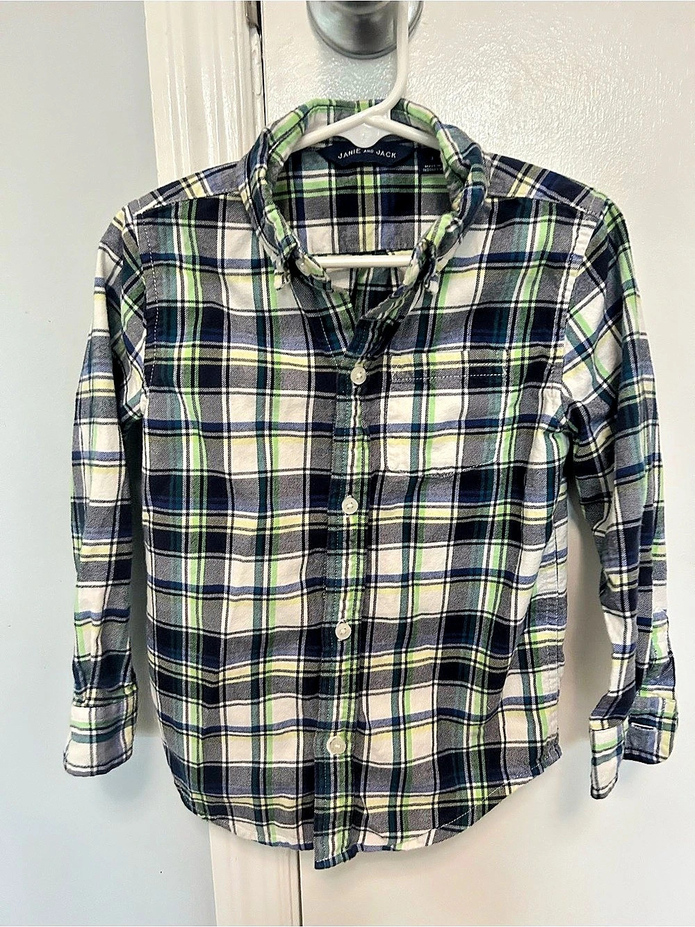Janie and Jack Boys Plaid Button Down Shirt Size 3